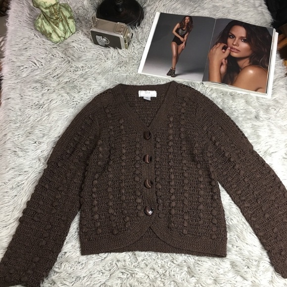 Vintage Lisa International button down Cardigan Sweater - Picture 1 of 8